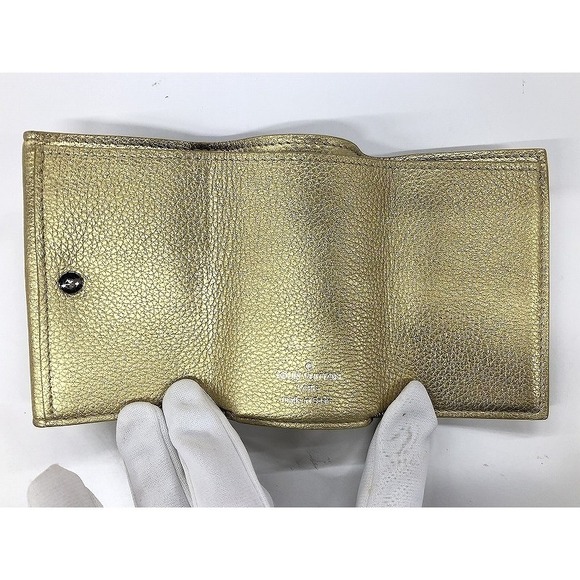 Louis Vuitton Portefeuille Wallet Lock Bifold Compact Gold - Picture 5 of 10